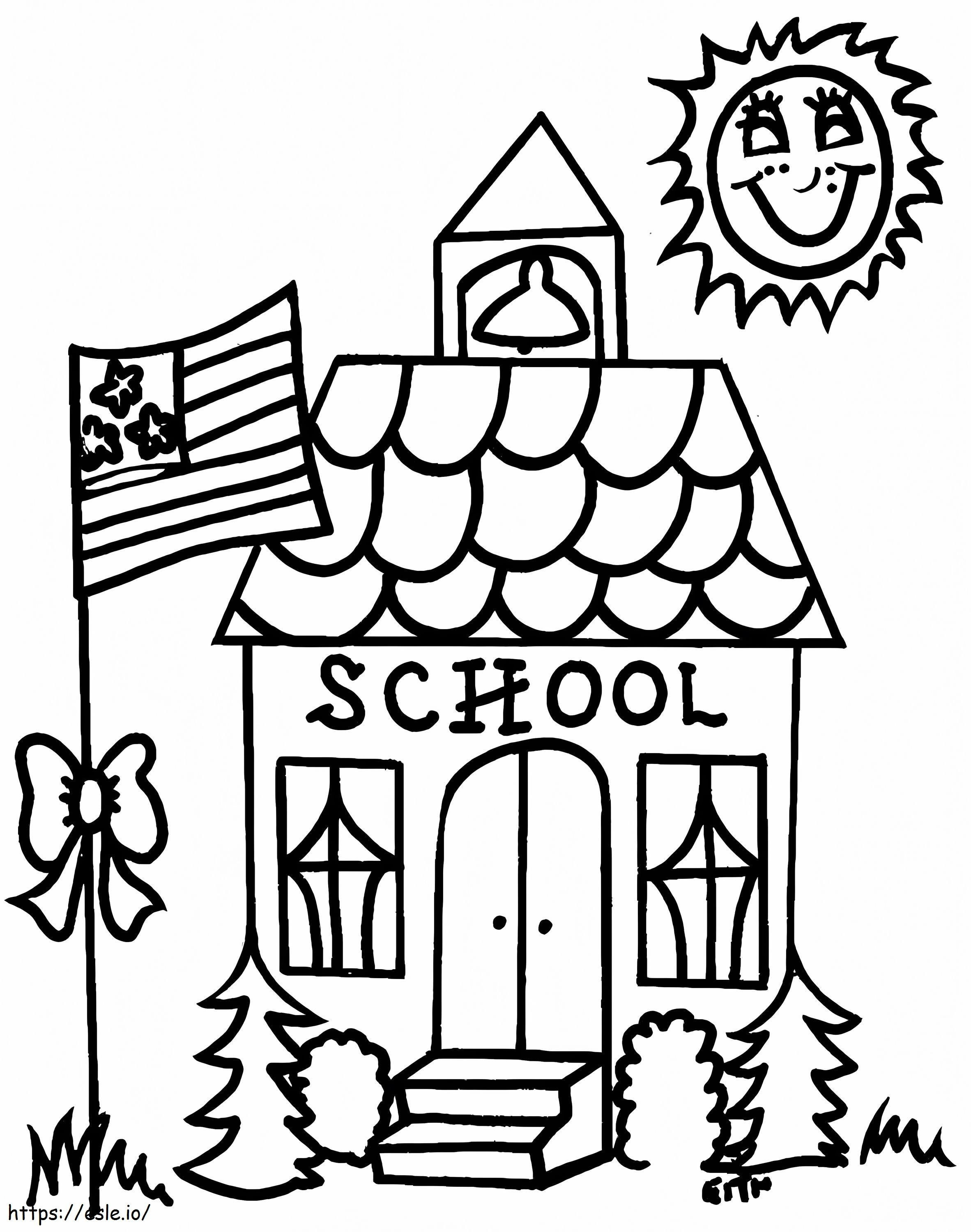 Back To School Drawing School coloring page