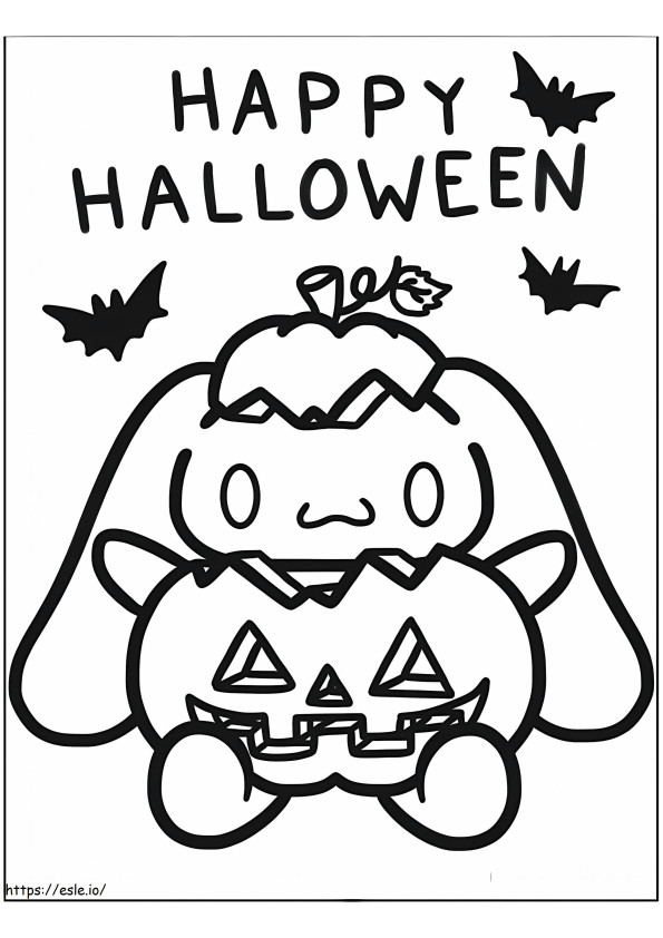 Happy Halloween Cinnamoroll coloring page
