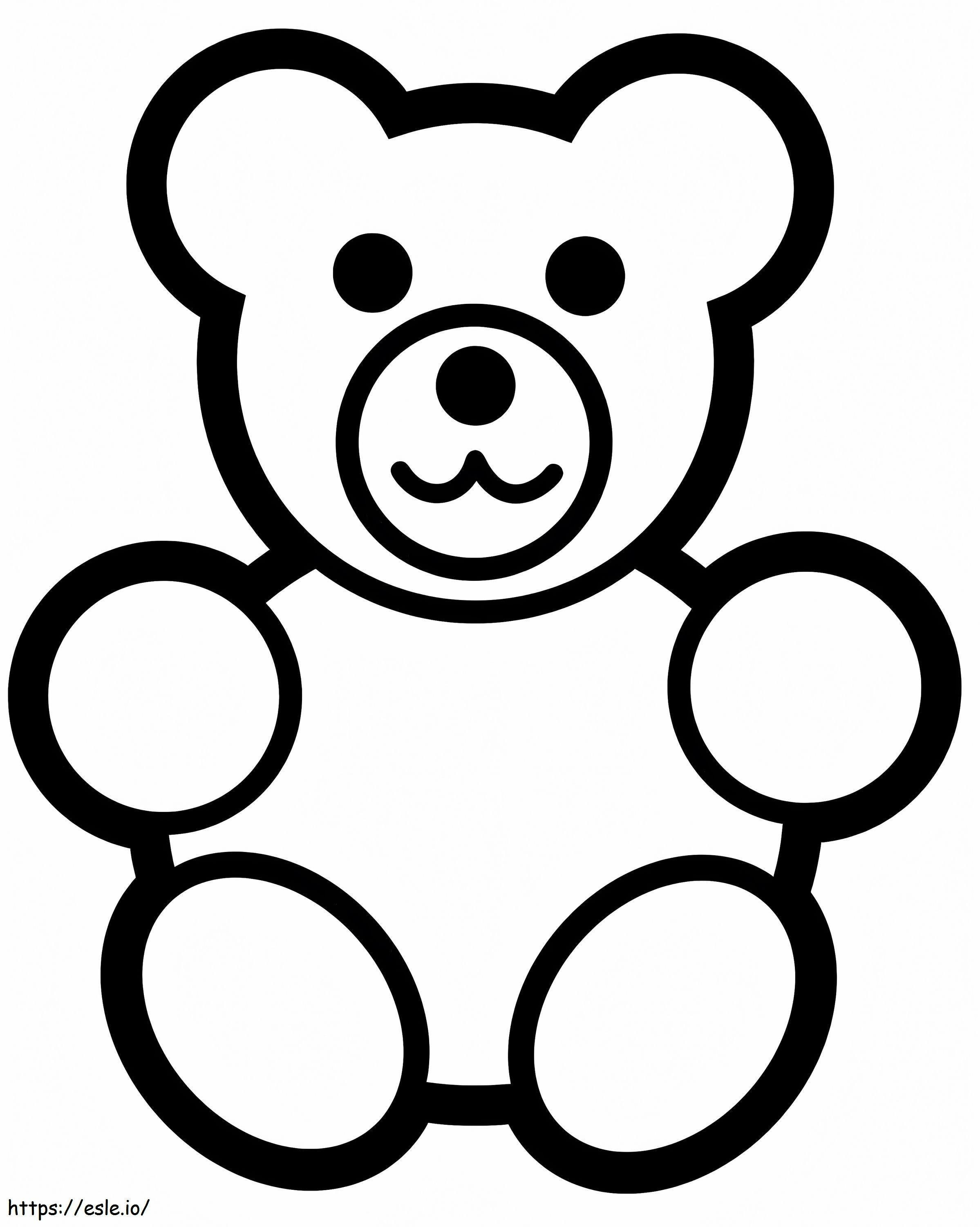 Boneka Beruang Sangat Sederhana Gambar Mewarnai