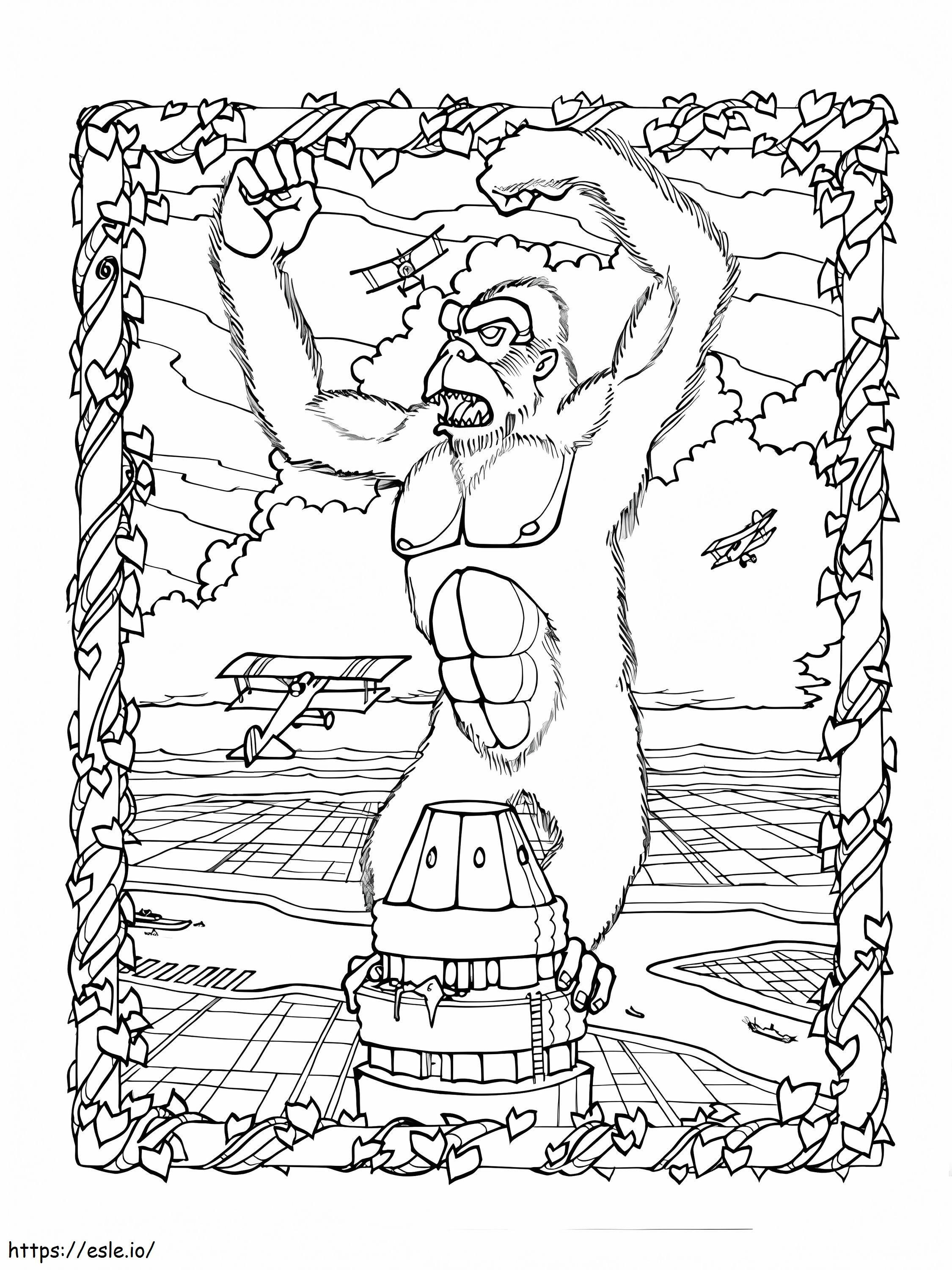 Angry King Kong 5 coloring page