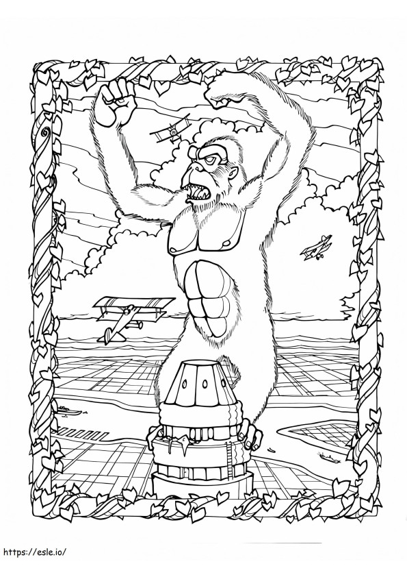 Coloriage King Kong en colère 5 à imprimer dessin