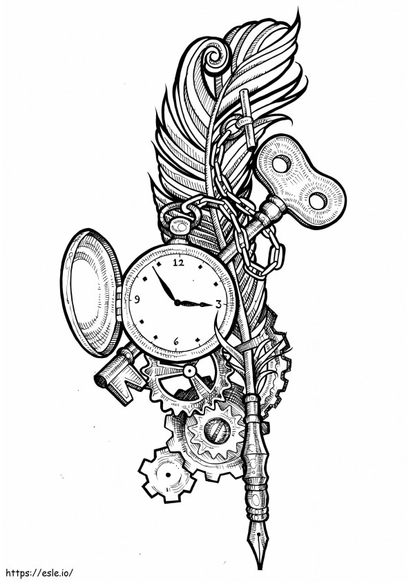 Time Key coloring page