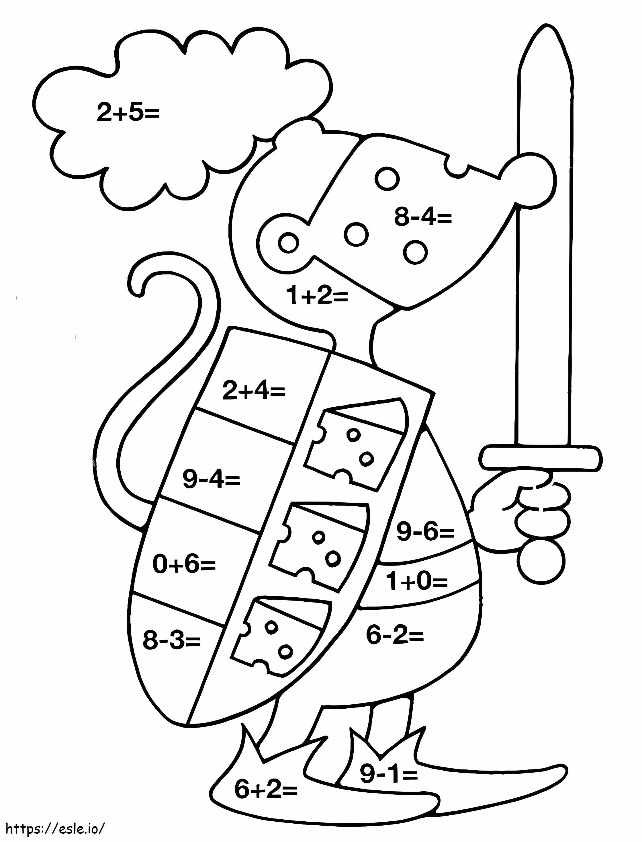 Mouse Knight Math Worksheet coloring page