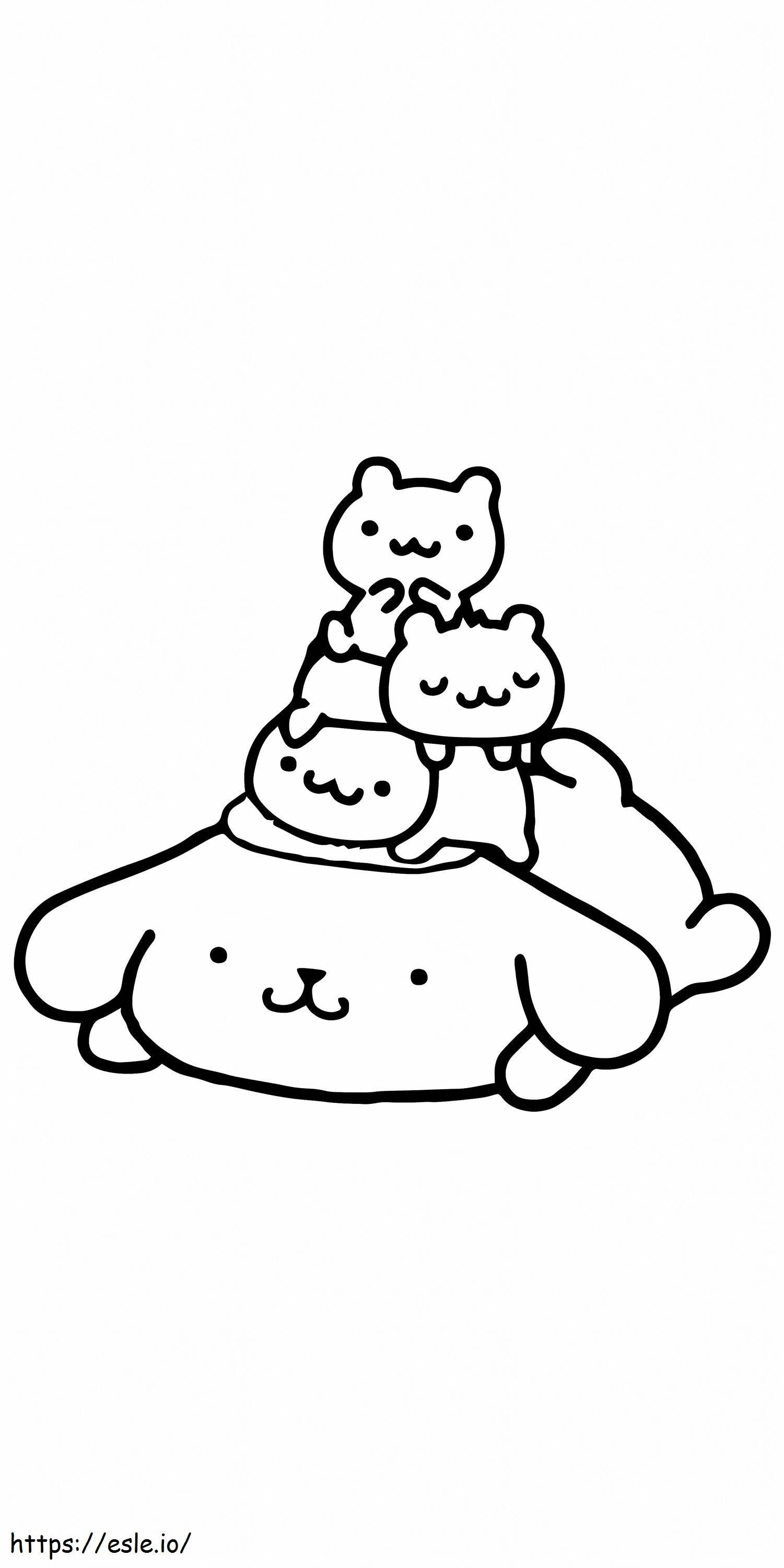 Pompompurin With Scone coloring page