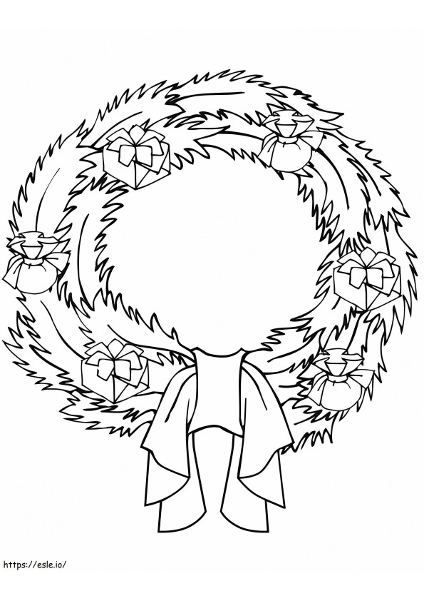 Christmas Wreath For Front Door coloring page