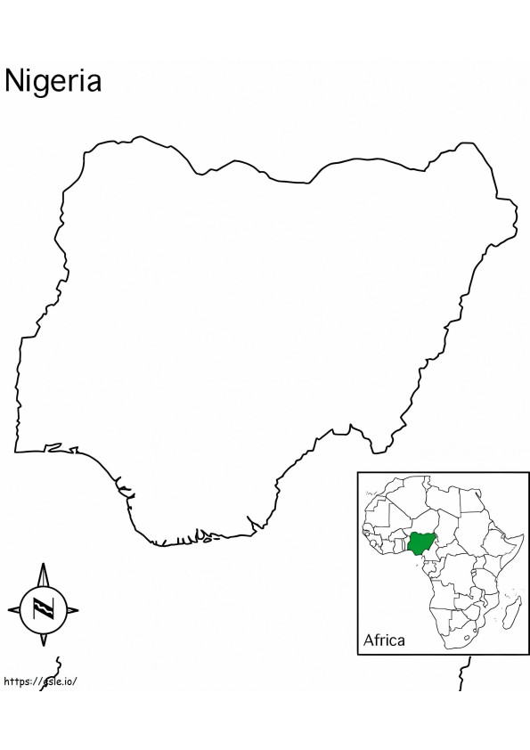 Nigerian kartta värityskuva