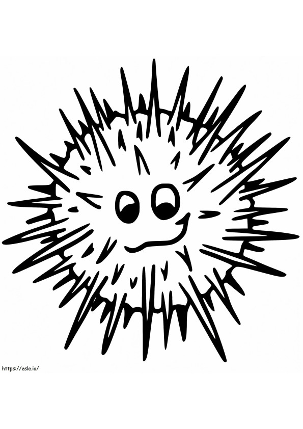 Adorable Sea Urchin coloring page