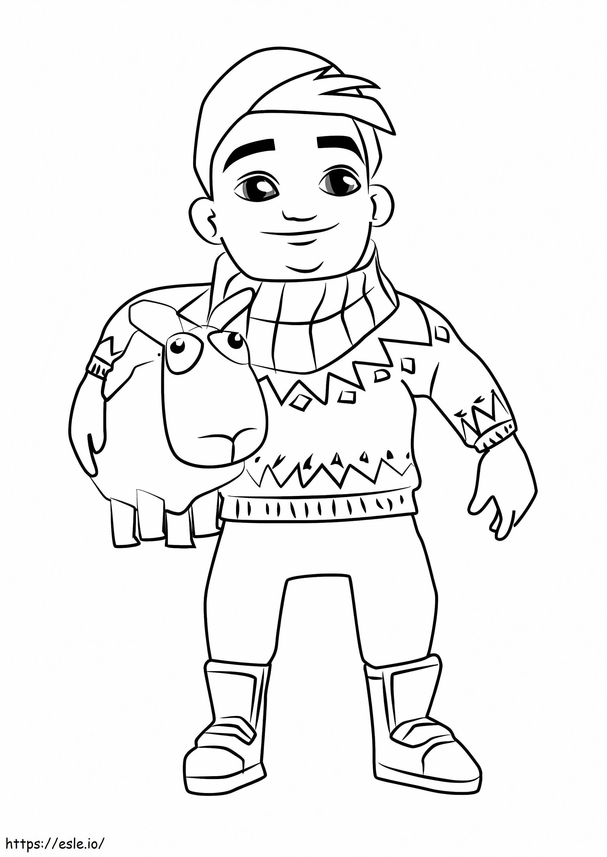 Bjarki From Subway Surfers coloring page