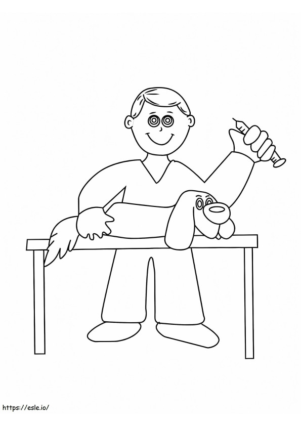 Dog And Vet coloring page