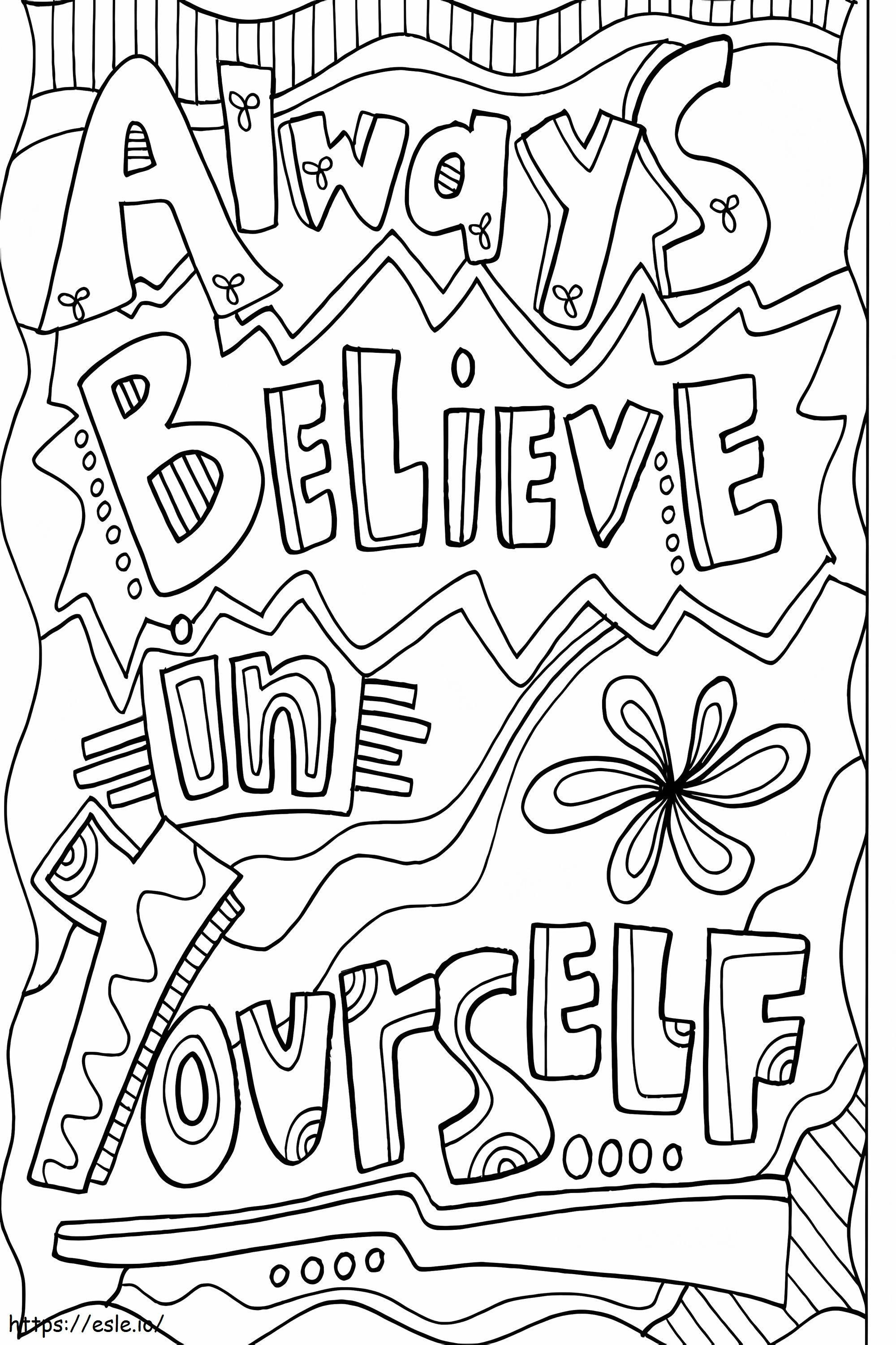 Positive Quote coloring page