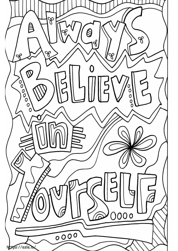Positive Quote coloring page