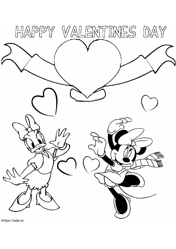 Walentynki Disneya do bezpłatnego wydruku kolorowanka