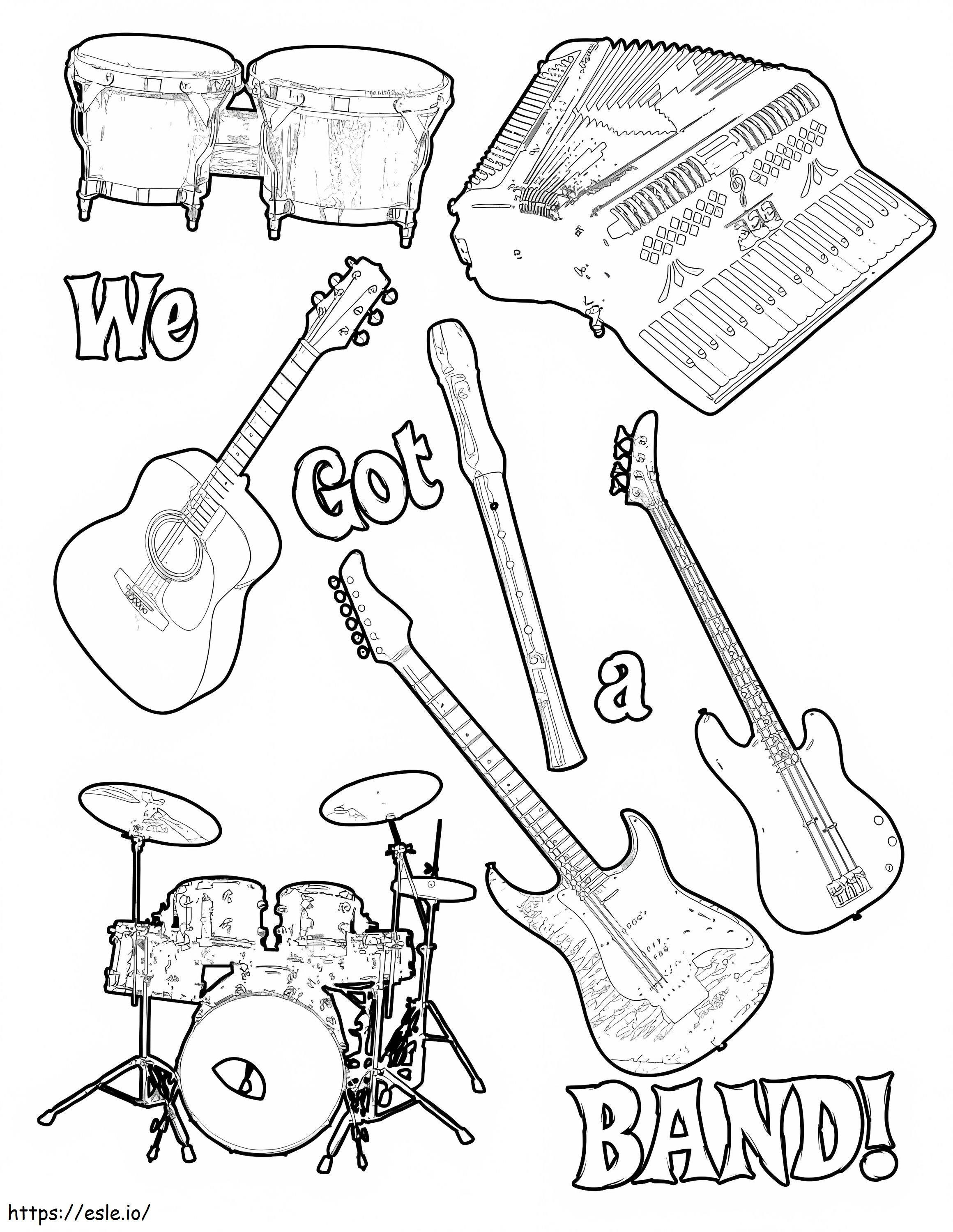 Drawing Music Instrument coloring page