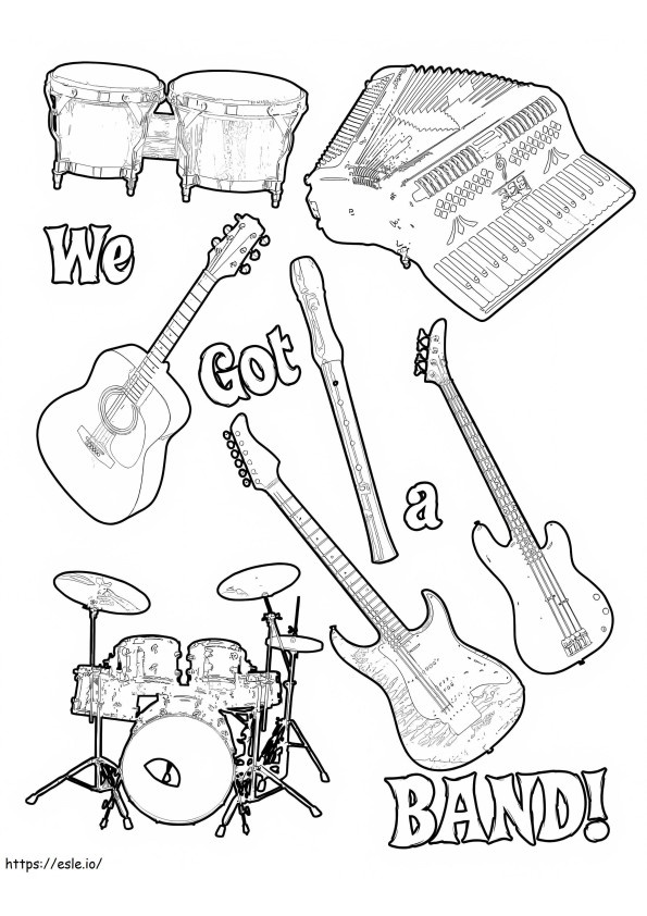 Drawing Music Instrument coloring page