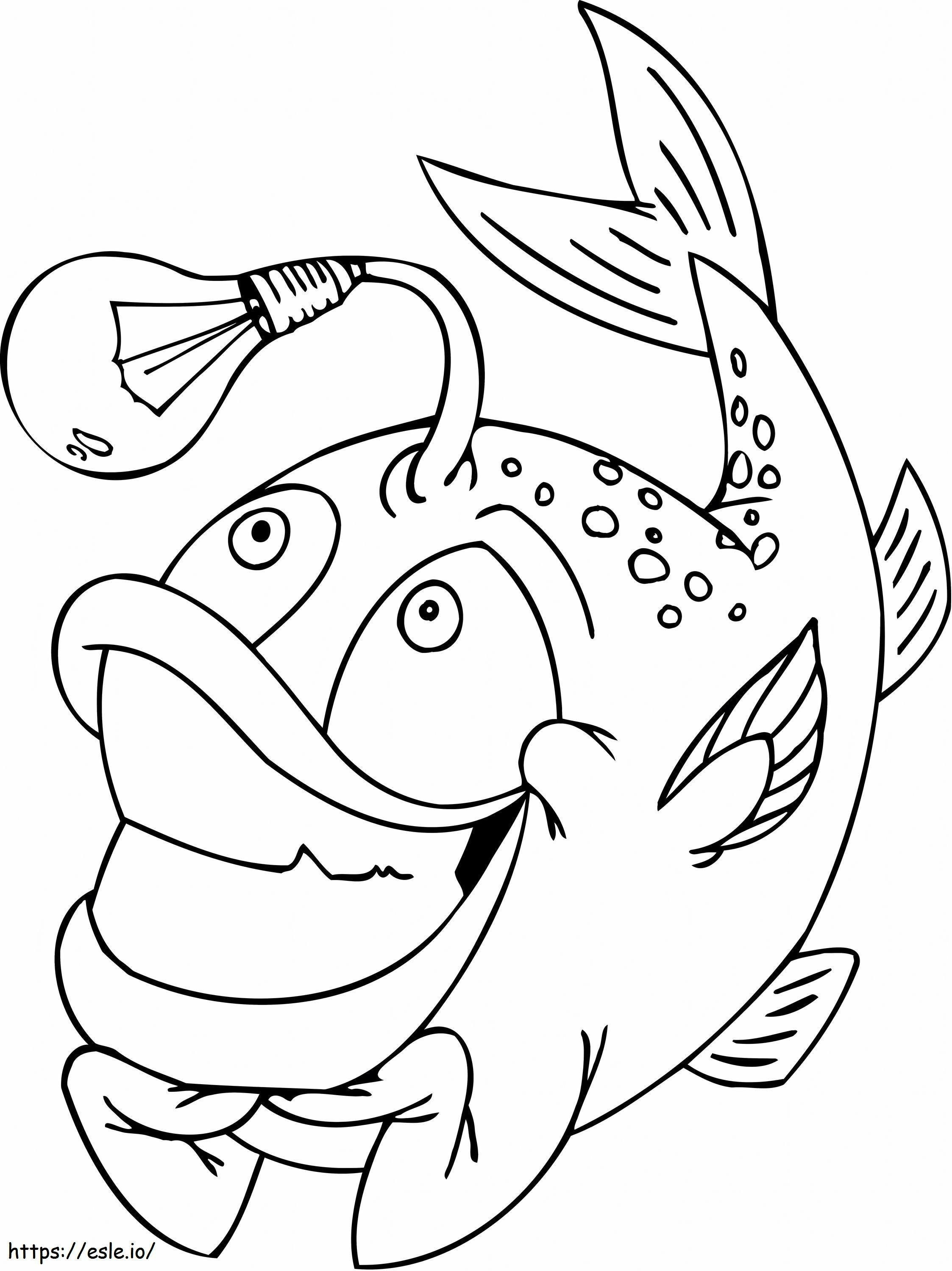 1545181971_鱗のある面白い魚 ぬりえ - 塗り絵