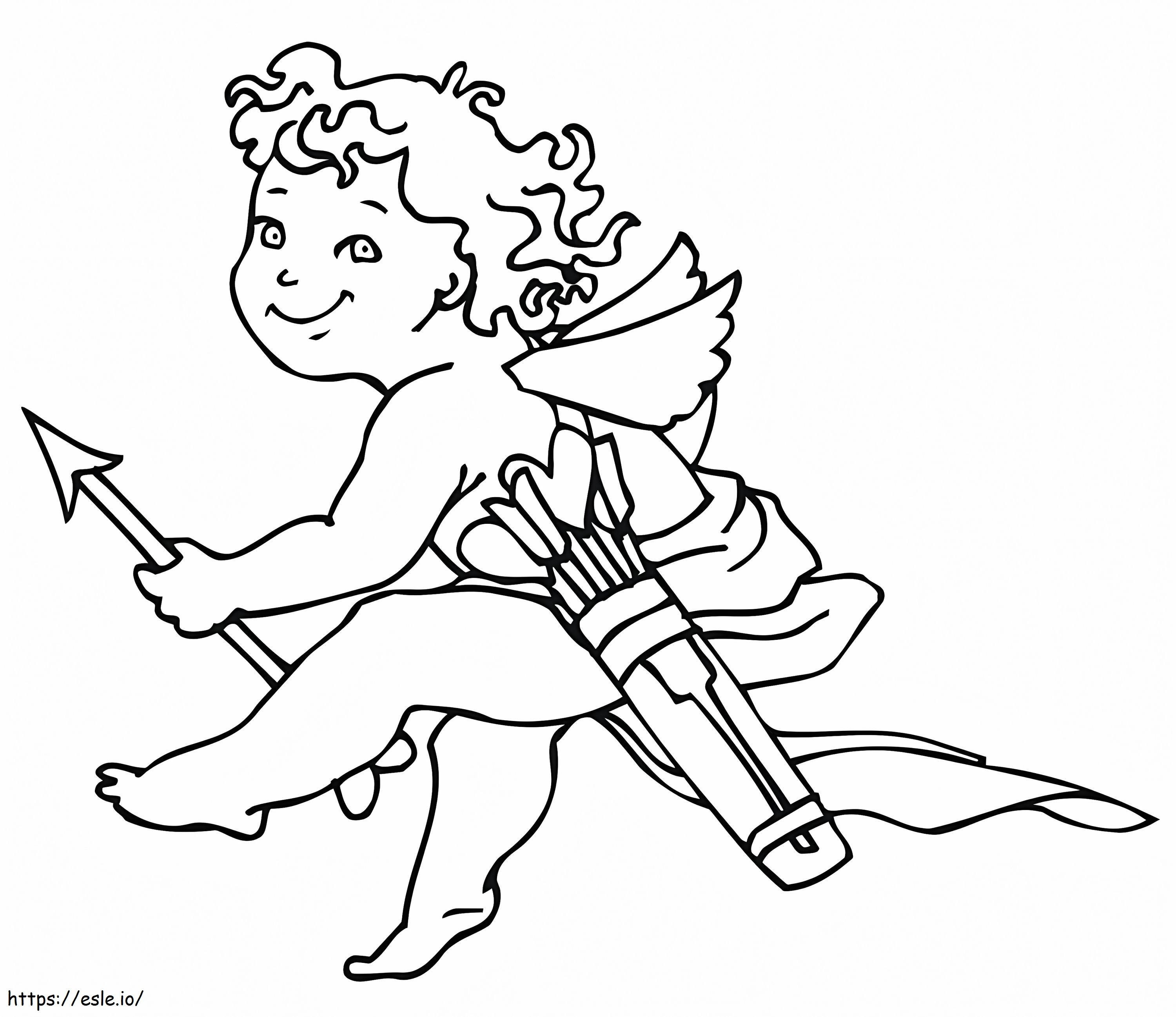 Coloriage Saint-Valentin Cupidon à imprimer dessin