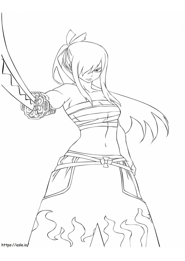 Angry Erza Scarlet coloring page
