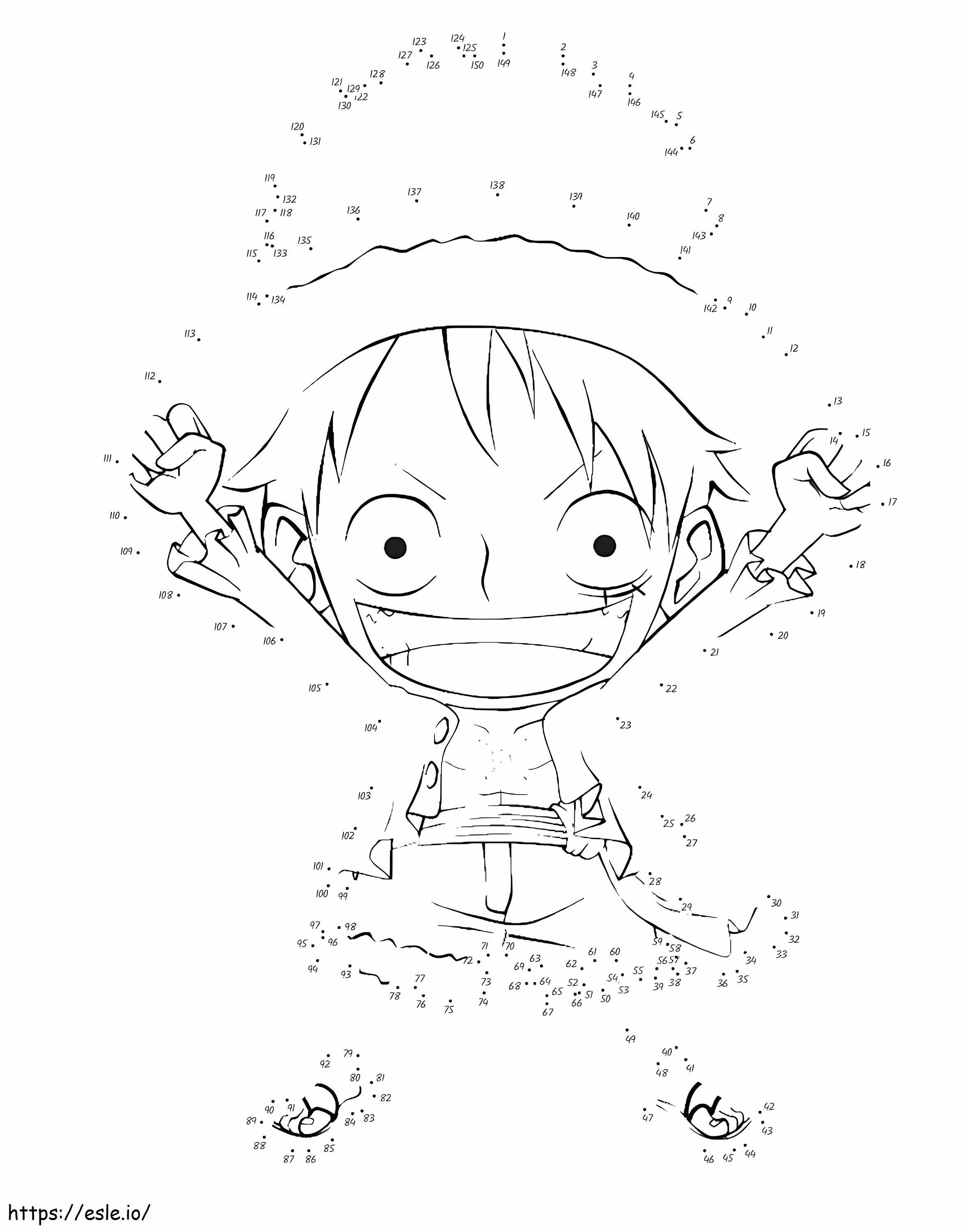 Chibi Luffy Dot To Dots coloring page