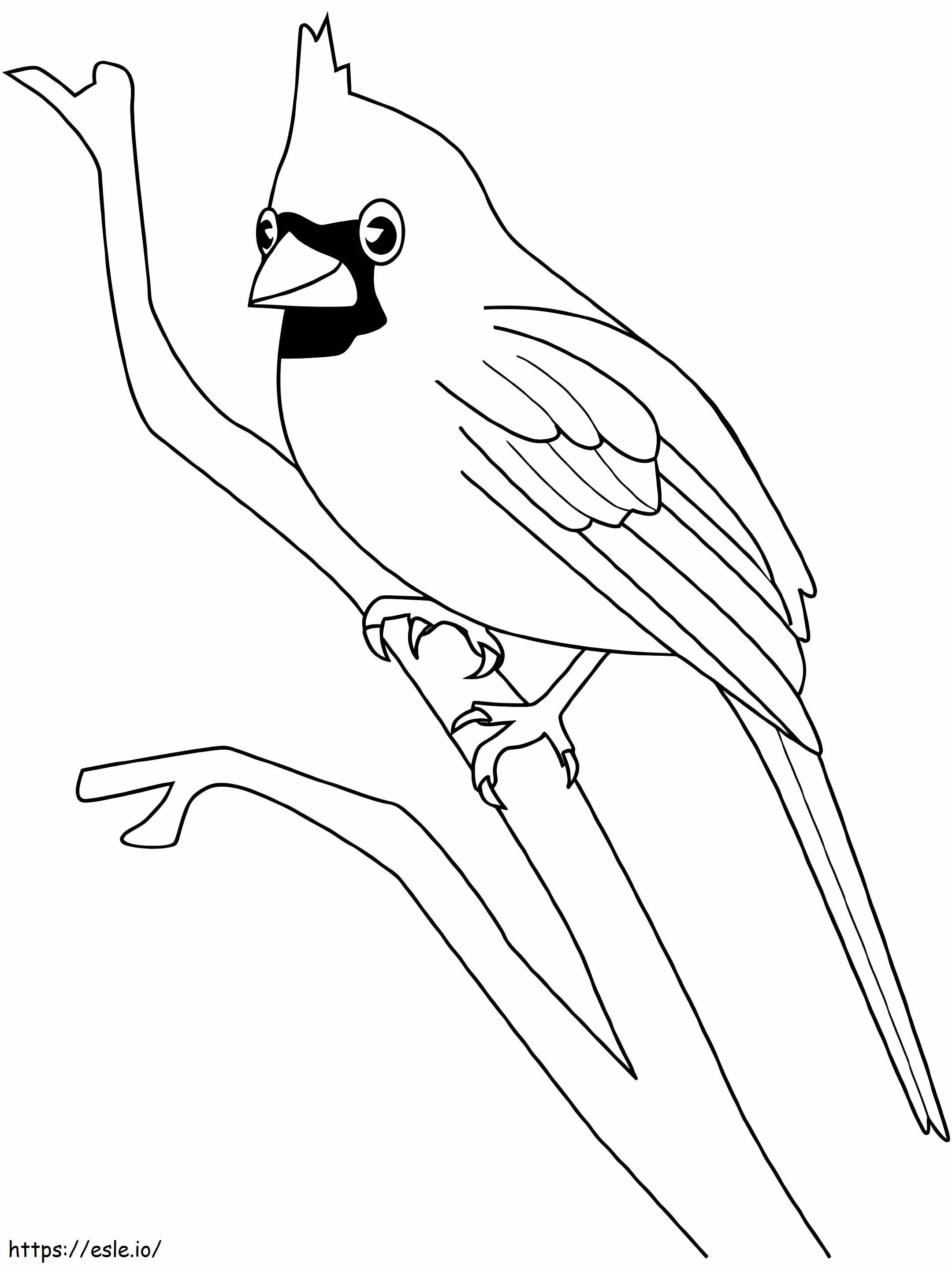 Cardinal On A Tree Branch coloring page