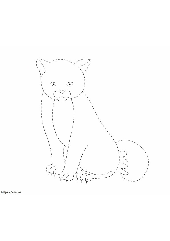 Coloriage Traçage des chats à imprimer dessin