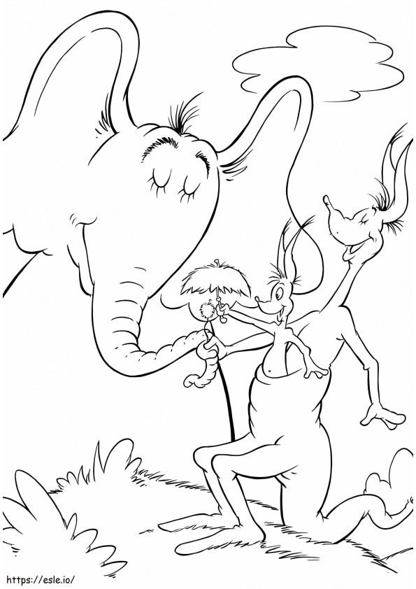 Jane Canguru e Horton para colorir