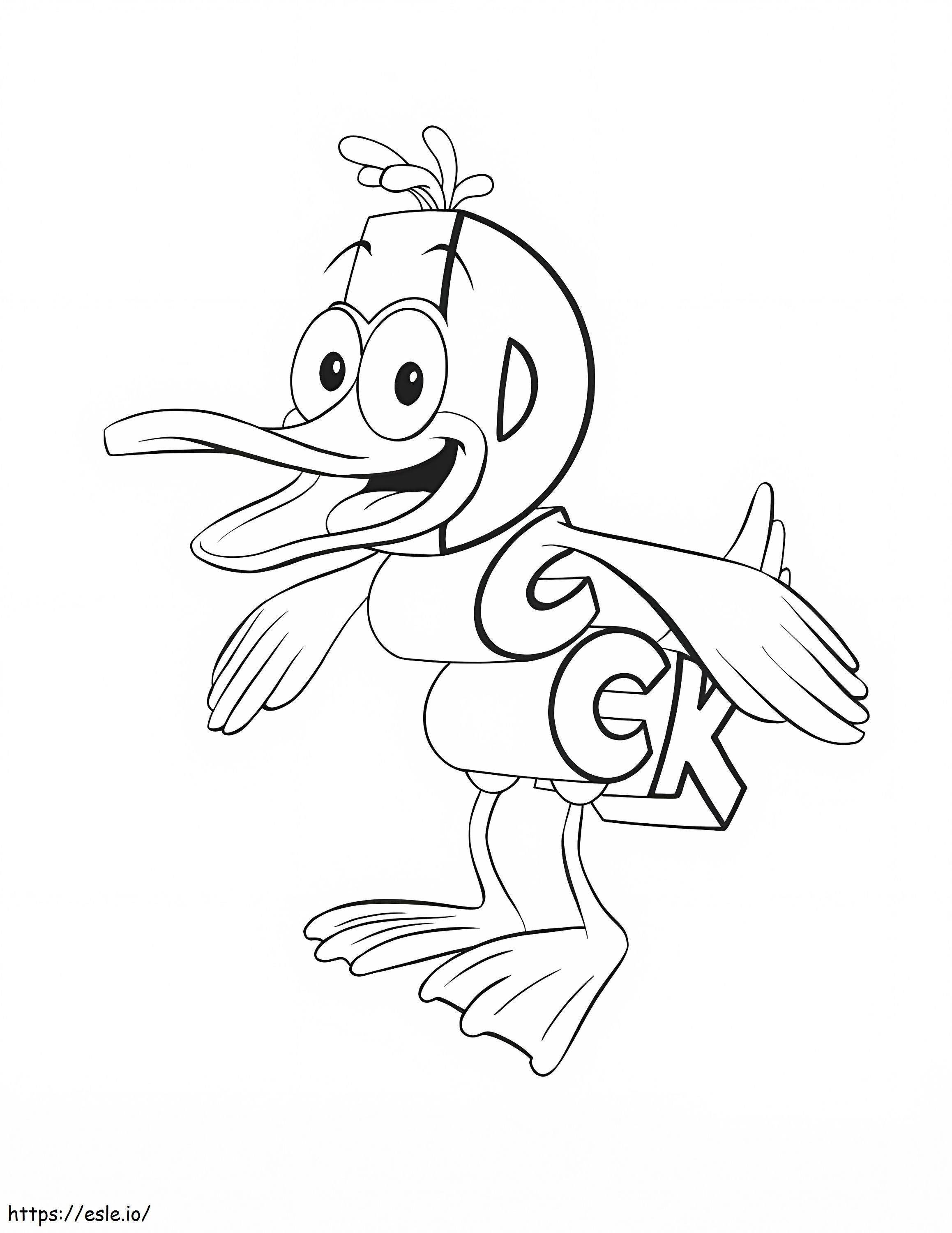 Duck WordWorld Coloring Page coloring page