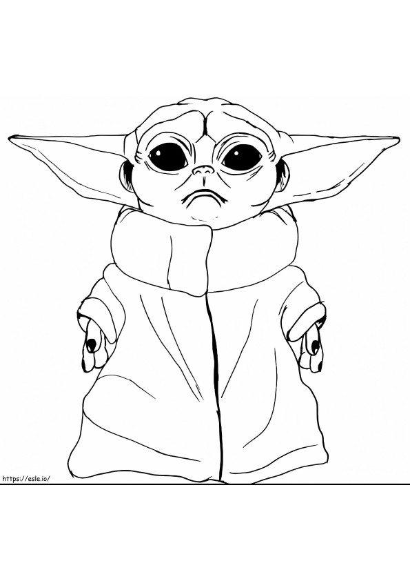 Baby Yoda Is Crying coloring page