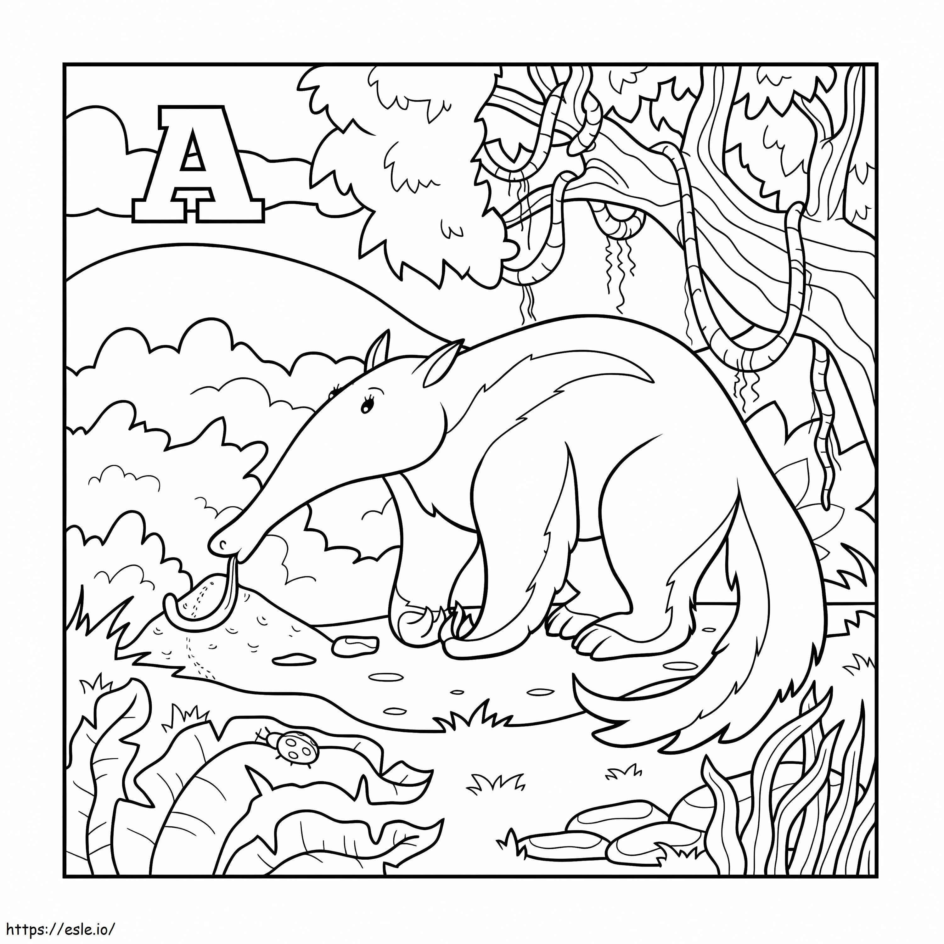 Un Aardvark selvaggio da colorare