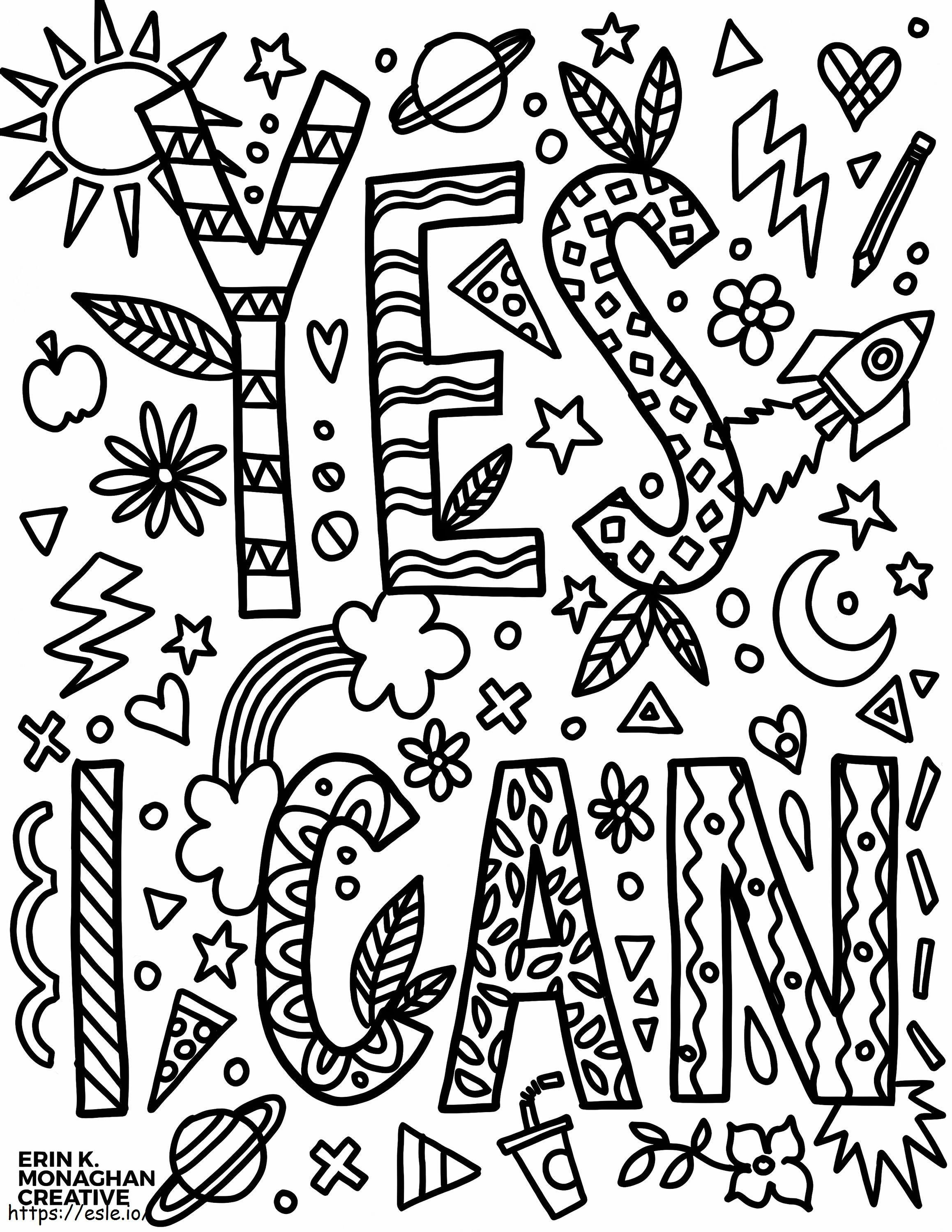 Yes I Can coloring page