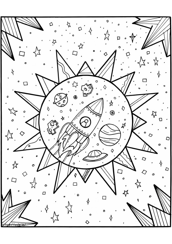 Space To Color coloring page