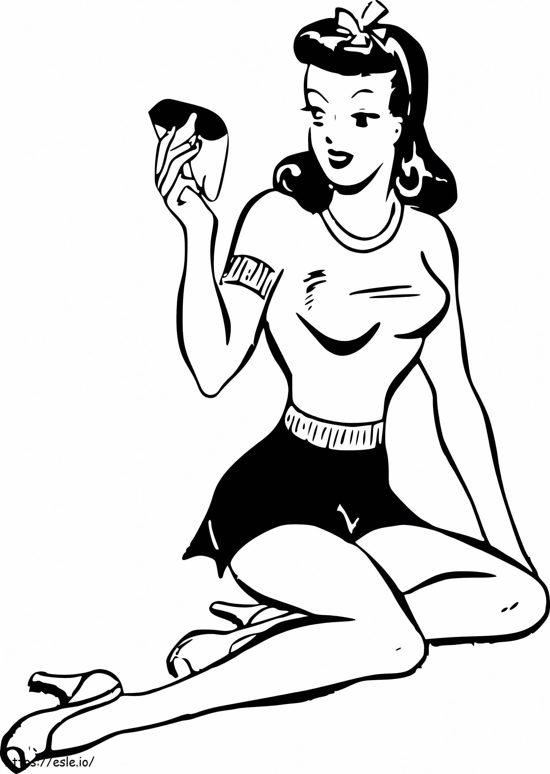 Vintage Woman coloring page