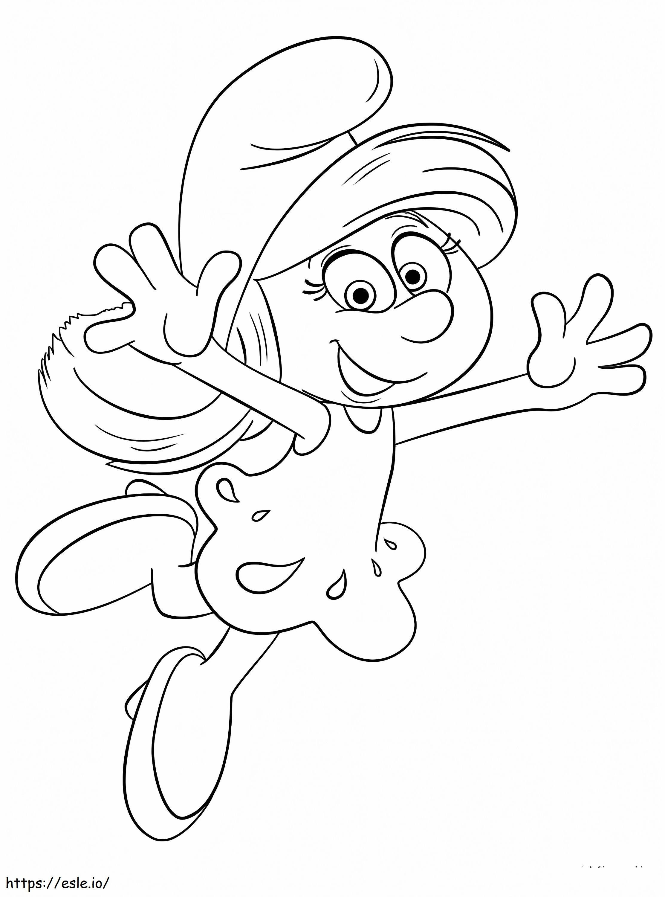 Smurfette Flying coloring page