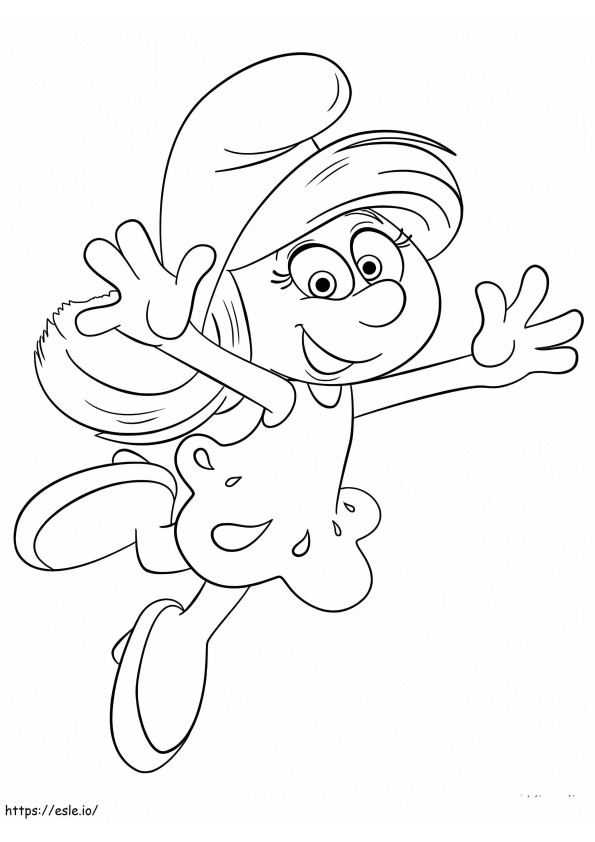 Smurfette Flying coloring page
