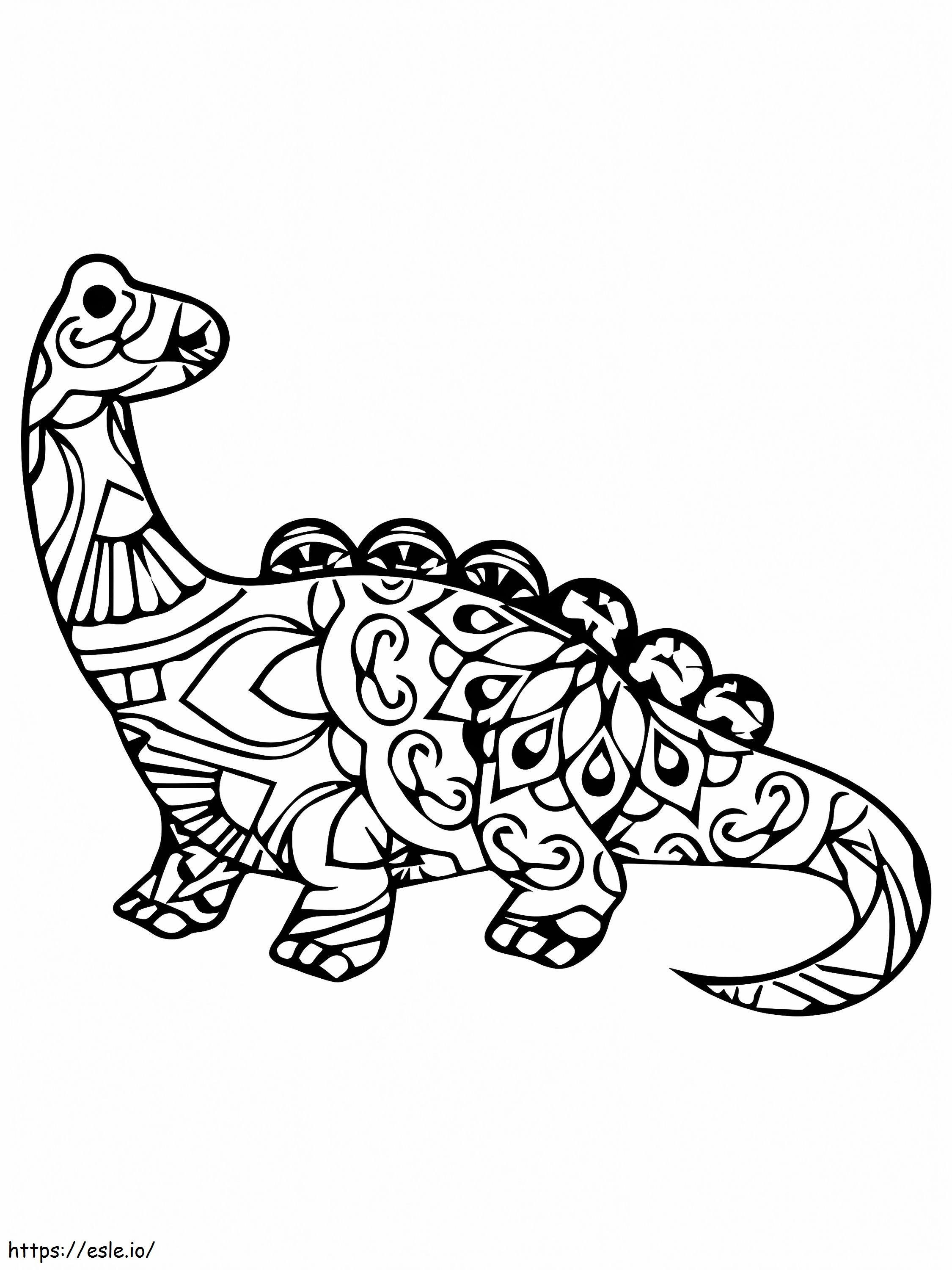 Aikuiset Dinosaur Alebrijes värityskuva