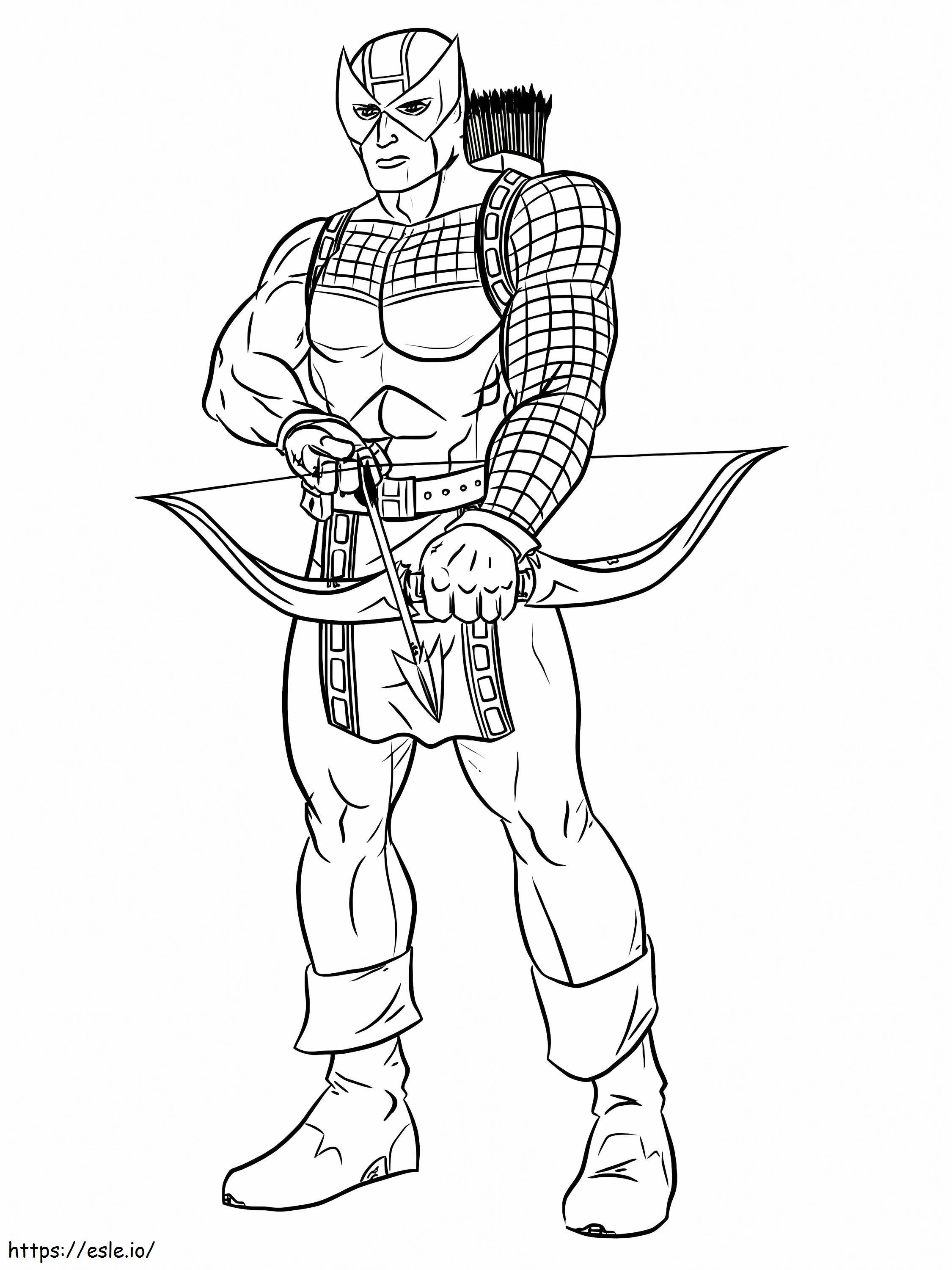 Amazing Hawkeye coloring page