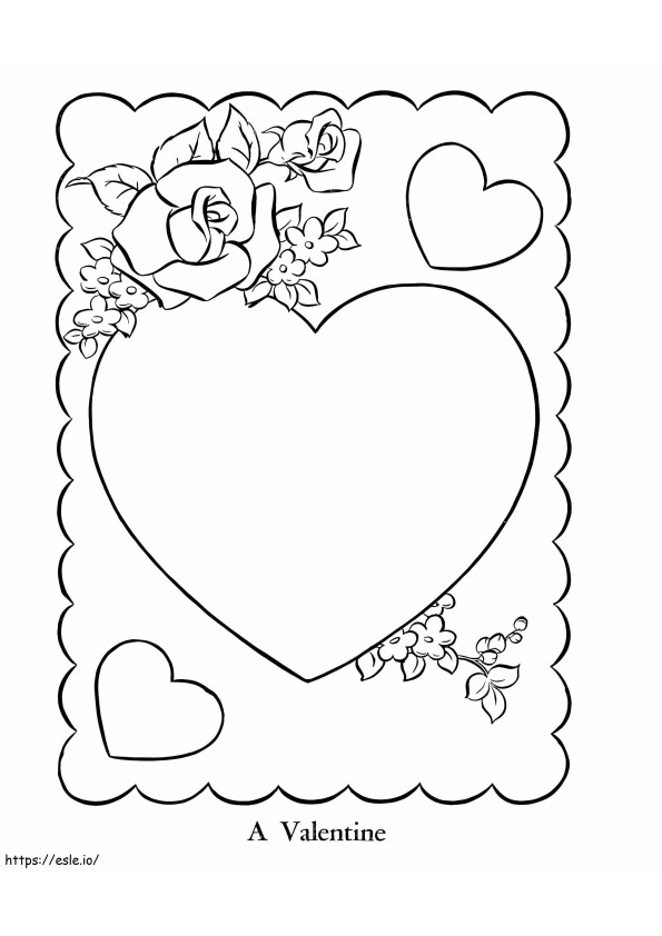 A Valentines Day Card Coloring Page