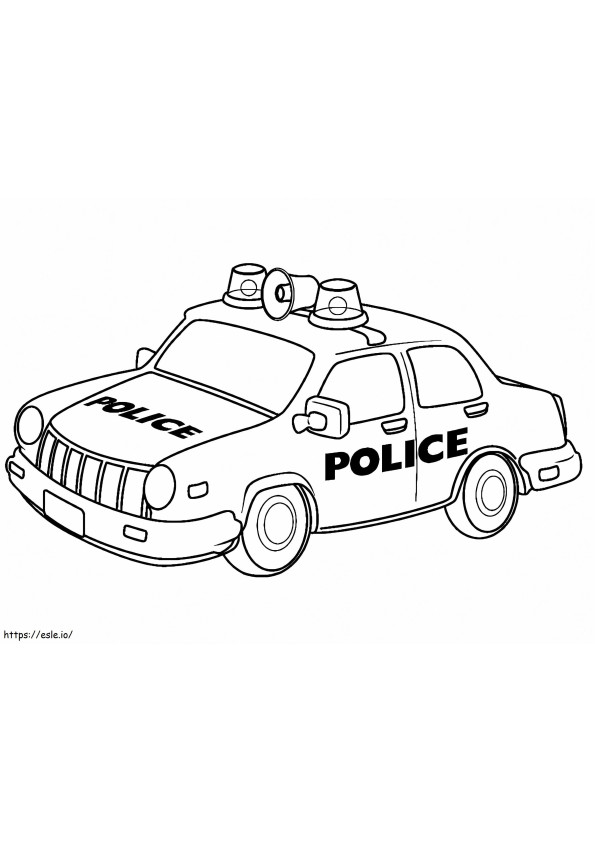 un coche de policía para colorear