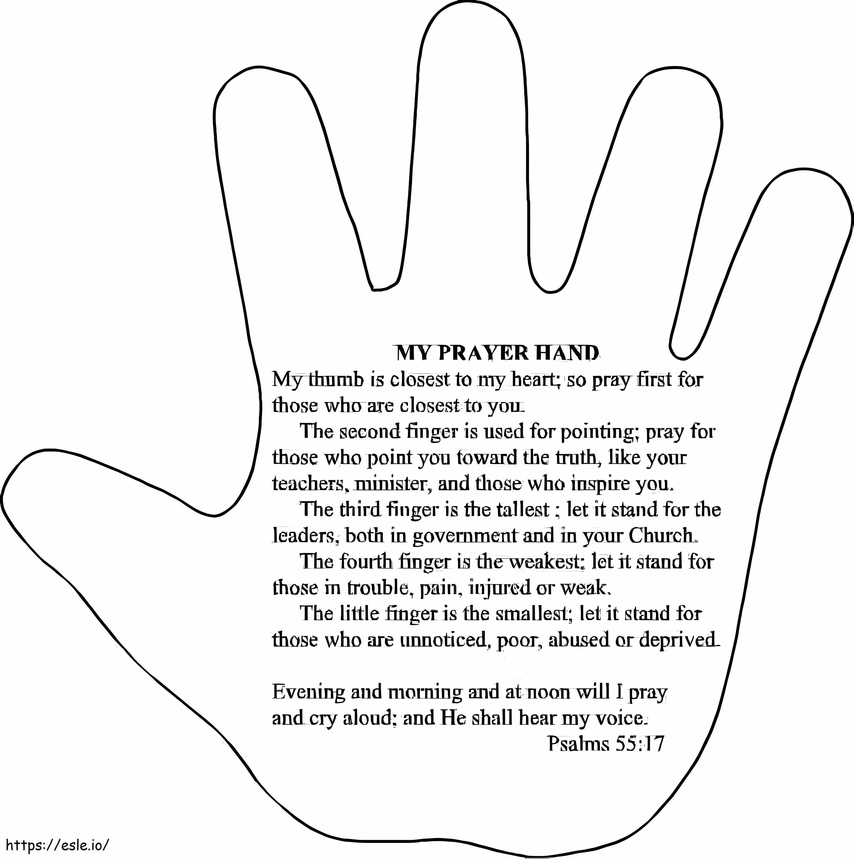 Moja modlitewna dłoń kolorowanka