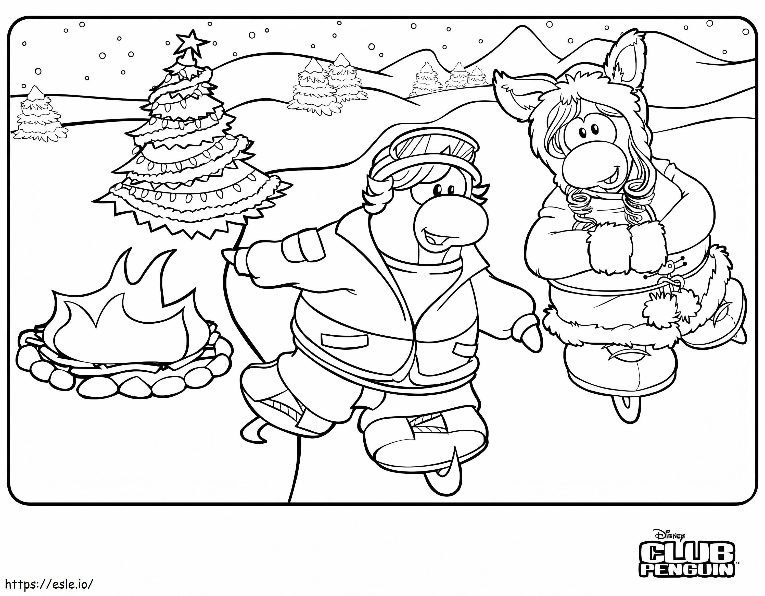 Club Penguin Ice Skating coloring page
