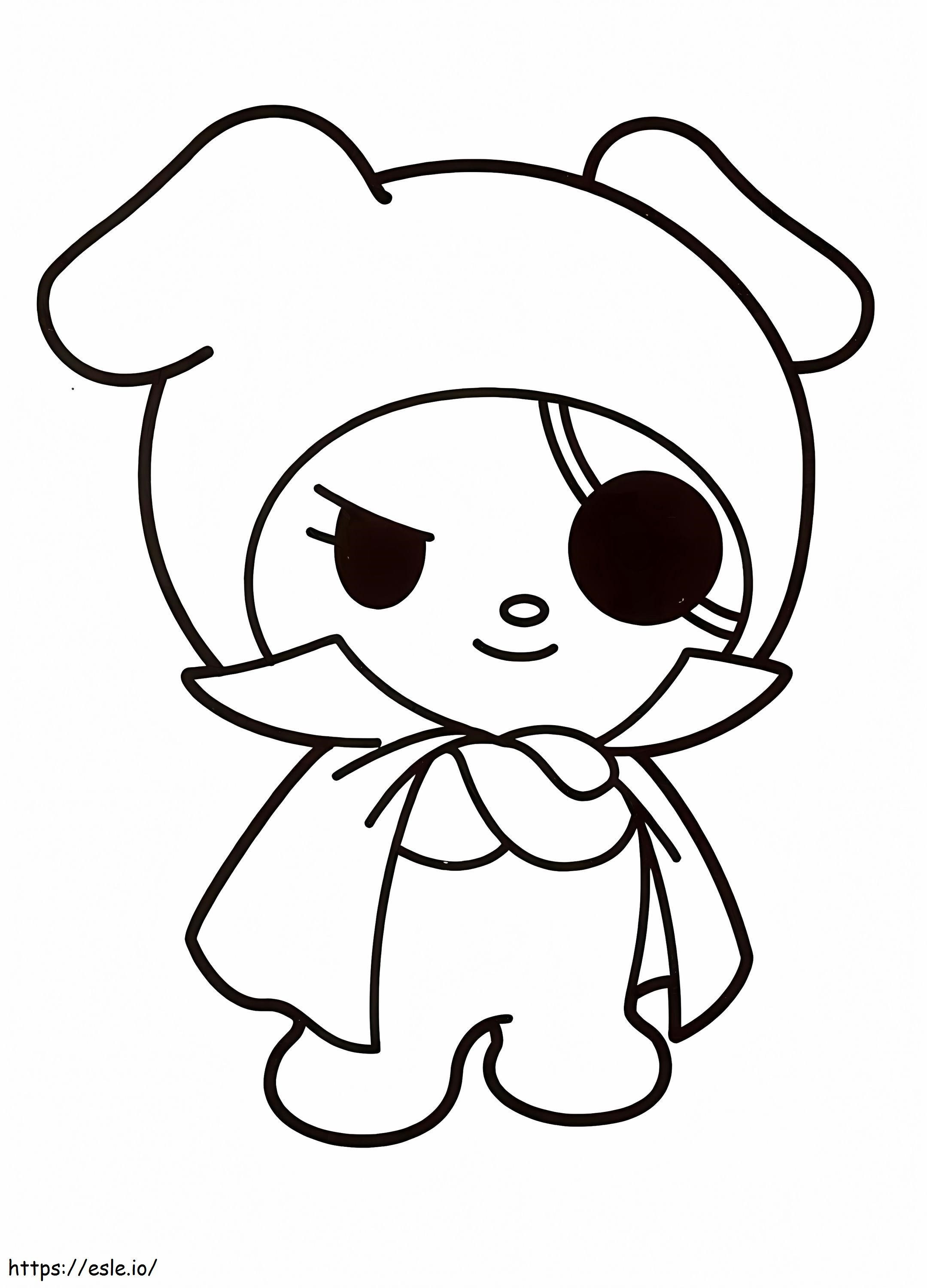 My Melody Pirate coloring page