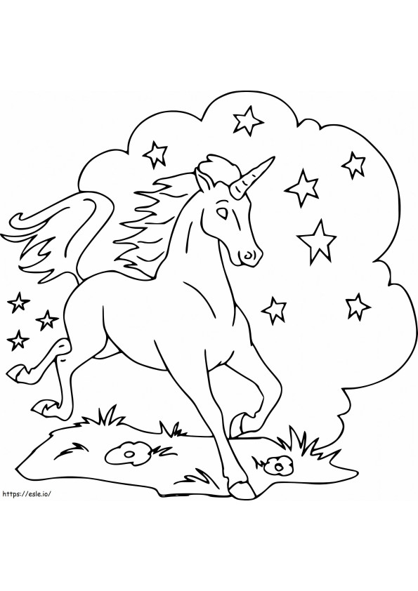 1563756494 Unicorno con stella A4 da colorare