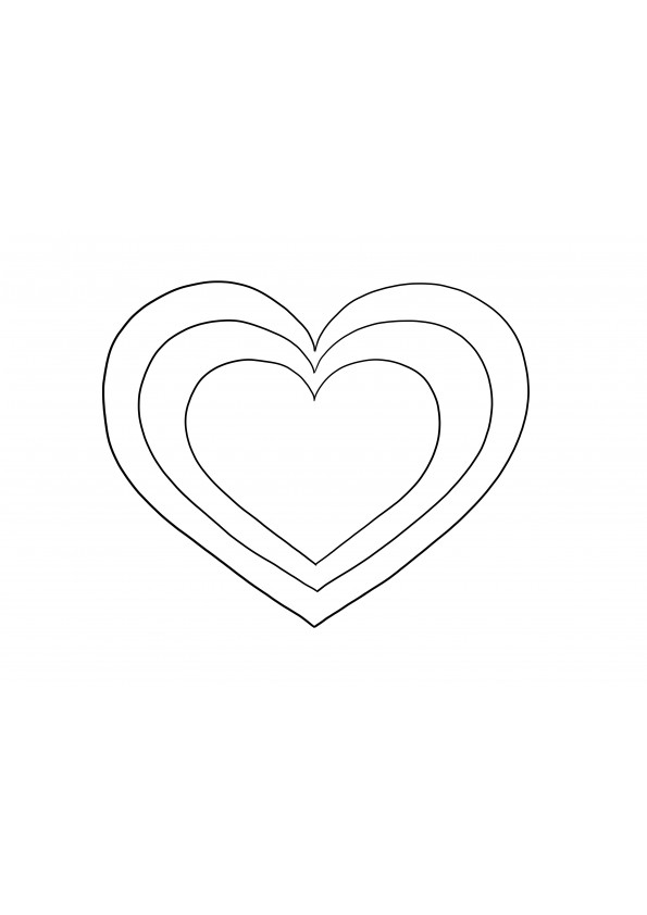 Growing heart coloring image for free