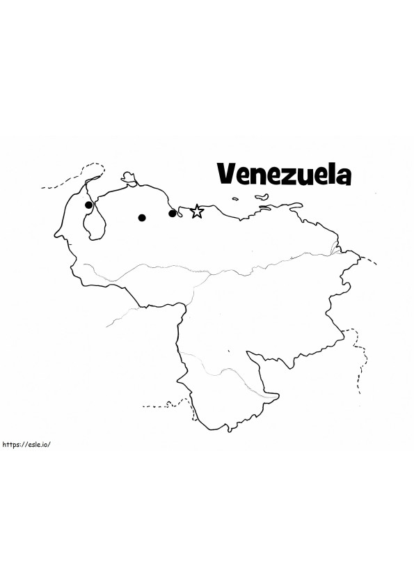 Venezuela térkép színező kép kifestő