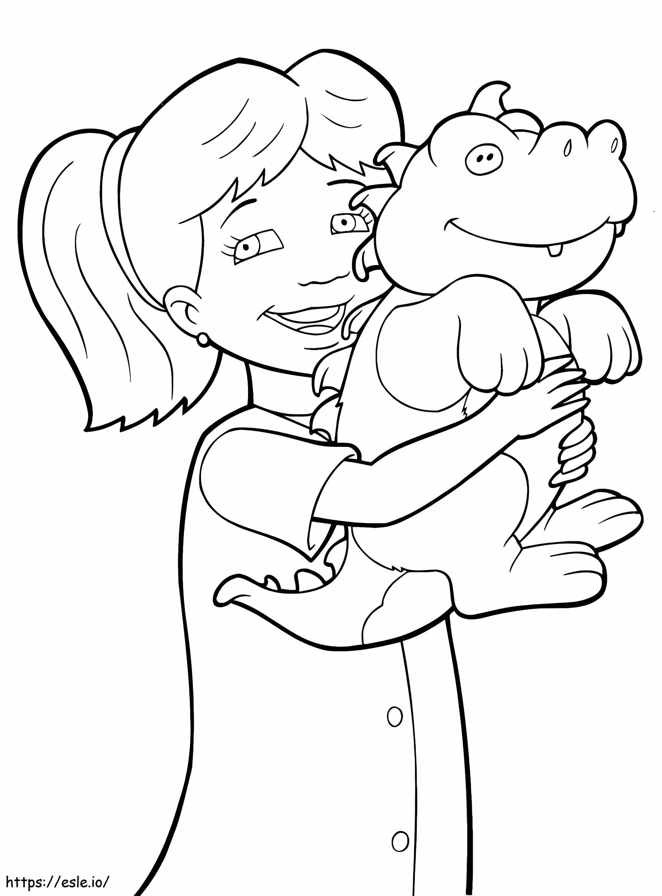 Emmy With Toy Dragon coloring page