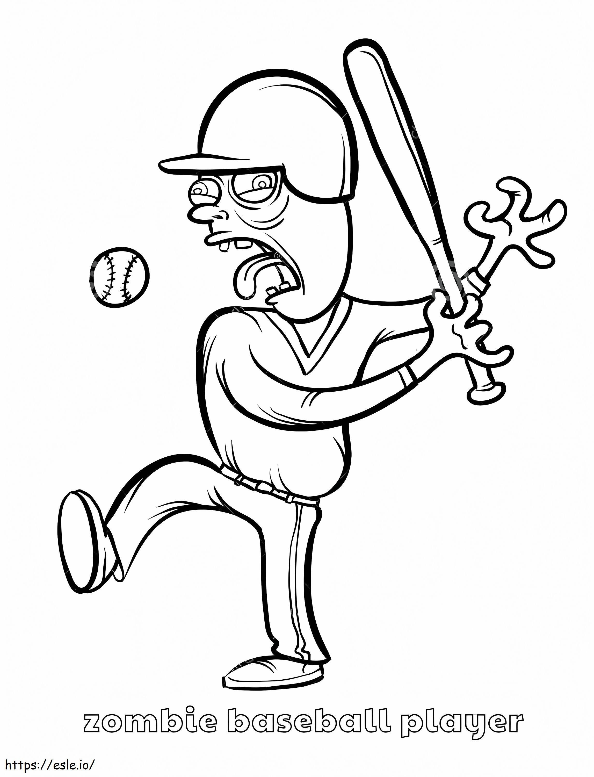 Coloriage Joueur de baseball zombie à imprimer dessin