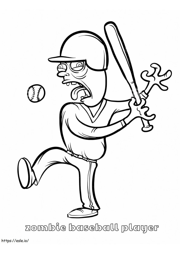 Gracz baseballu zombie kolorowanka