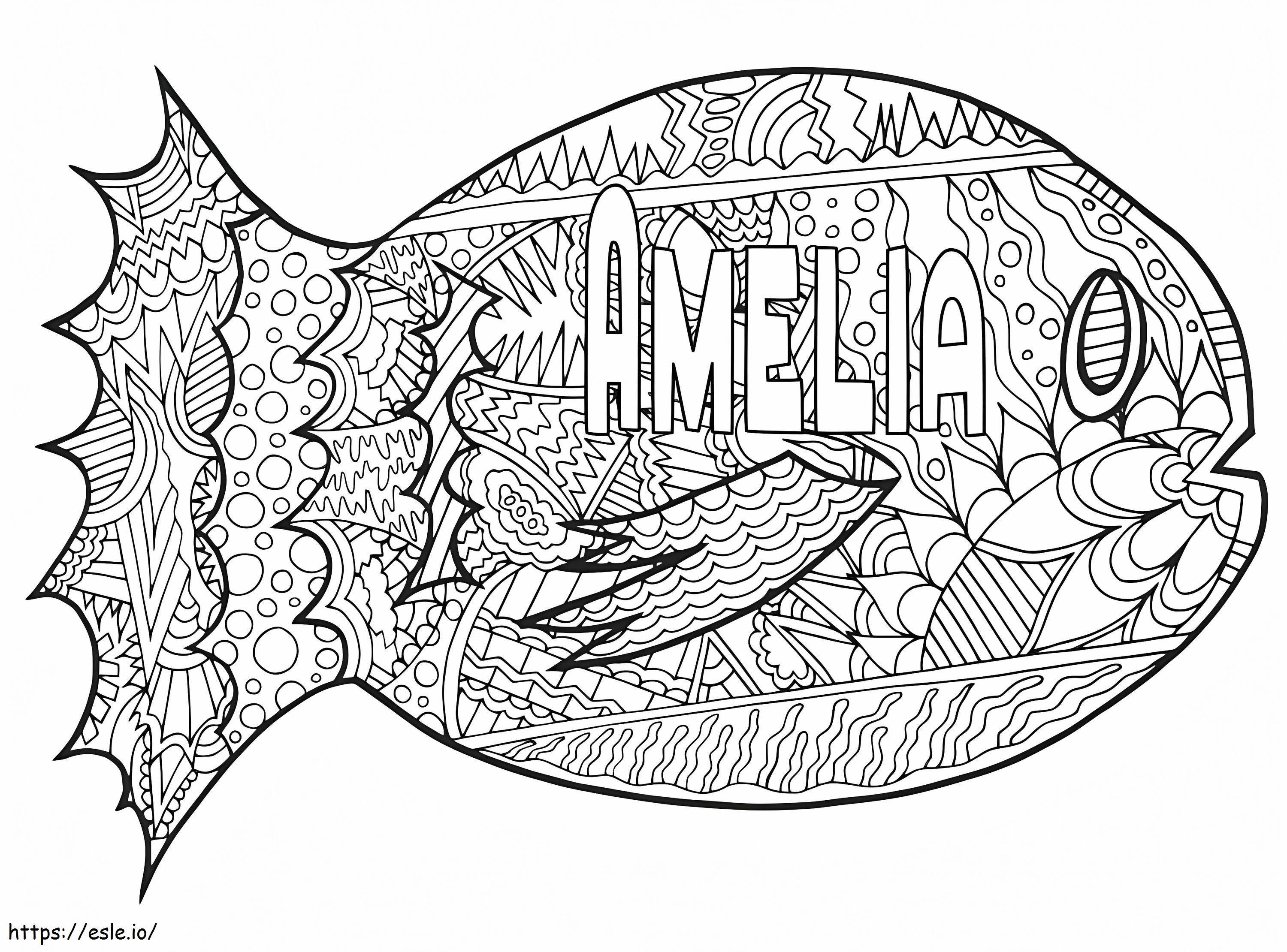 Peixe Zentangle Amélia para colorir