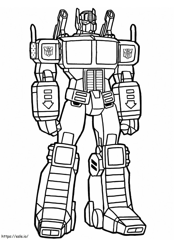 Animated Optimus coloring page