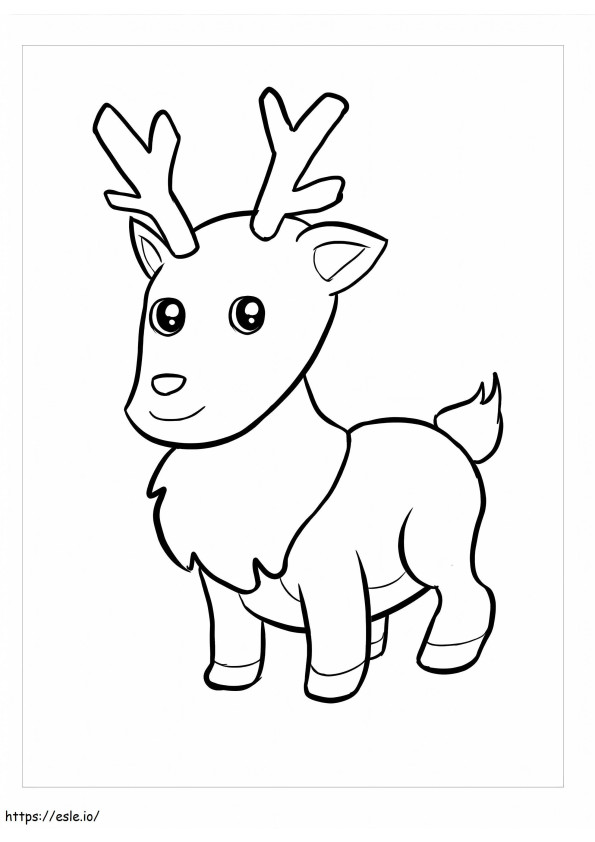 Smiling Reindeer coloring page