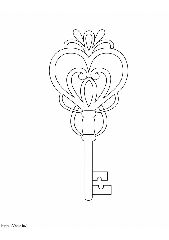 Heart Key coloring page